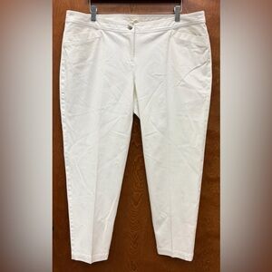 Eileen Fisher Organic Cotton cropped ankle pants slant pocket white size large